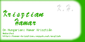krisztian hamar business card
